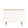 Tenzo Buffet En Bois 1 Porte 3 Tiroirs L109cm Blanc