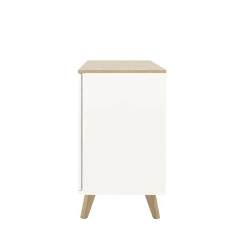 Tenzo Buffet En Bois 1 Porte 3 Tiroirs L109cm Blanc 4 Tenzo Buffet En Bois 1 Porte 3 Tiroirs L109cm Blanc – Image 4