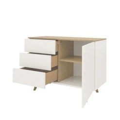 Tenzo Buffet En Bois 1 Porte 3 Tiroirs L109cm Blanc 11 Tenzo Buffet En Bois 1 Porte 3 Tiroirs L109cm Blanc -Boutique Maisons du Monde buffet en bois 1 porte 3 tiroirs l109cm blanc 5