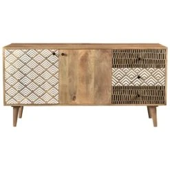 Rendez Vous Déco Buffet En Bois 2 Portes 3 Tiroirs à Motifs