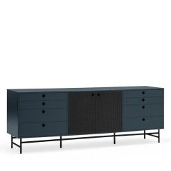 TEULAT Buffet En Bois 2 Portes 8 Tiroirs L212cm Bleu Pétrole -Boutique Maisons du Monde buffet en bois 2 portes 8 tiroirs l212cm bleu petrole 3