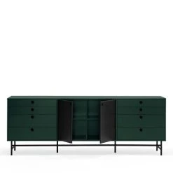 TEULAT Buffet En Bois 2 Portes 8 Tiroirs L212cm Vert Forêt -Boutique Maisons du Monde buffet en bois 2 portes 8 tiroirs l212cm vert foret 2