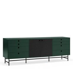 TEULAT Buffet En Bois 2 Portes 8 Tiroirs L212cm Vert Forêt -Boutique Maisons du Monde buffet en bois 2 portes 8 tiroirs l212cm vert foret 3