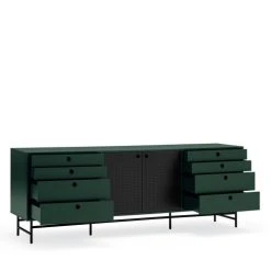 TEULAT Buffet En Bois 2 Portes 8 Tiroirs L212cm Vert Forêt -Boutique Maisons du Monde buffet en bois 2 portes 8 tiroirs l212cm vert foret 4
