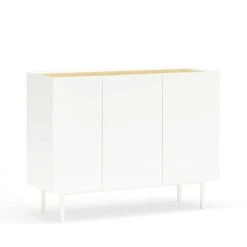 TEULAT Buffet En Bois 3 Portes 3 Tiroirs L110cm Blanc -Boutique Maisons du Monde buffet en bois 3 portes 3 tiroirs l110cm blanc 3