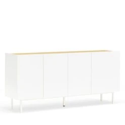 TEULAT Buffet En Bois 4 Portes 3 Tiroirs L165cm Blanc -Boutique Maisons du Monde buffet en bois 4 portes 3 tiroirs l165cm blanc 3