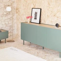 Alternative view of TEULAT Buffet En Bois 4 Portes 3 Tiroirs L165cm Vert Amande