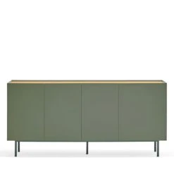 TEULAT Buffet En Bois 4 Portes 3 Tiroirs L165cm Vert Amande