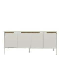 Tenzo Buffet En Bois 4 Portes L173cm Blanc