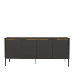 Tenzo Buffet En Bois 4 Portes L173cm Gris Anthracite