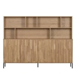 WOOOD Buffet En Bois 7 Niches L200cm Bois Clair