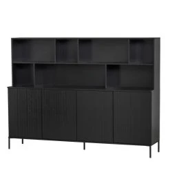 WOOOD Buffet En Bois 7 Niches L200cm Noir -Boutique Maisons du Monde buffet en bois 7 niches l200cm noir 2