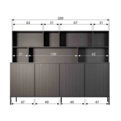 WOOOD Buffet En Bois 7 Niches L200cm Noir -Boutique Maisons du Monde buffet en bois 7 niches l200cm noir 5