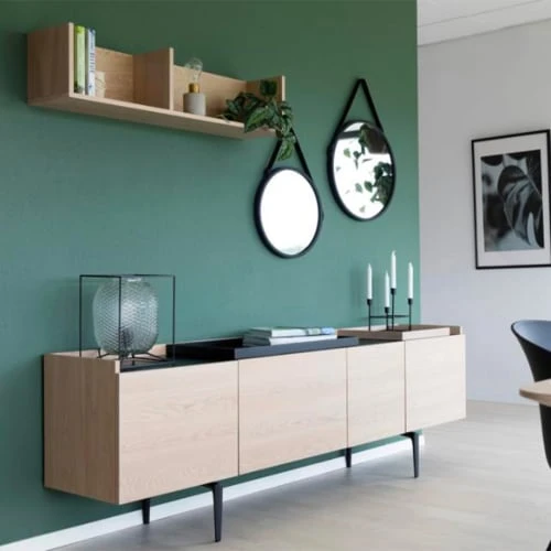 Meubles & Design Buffet En Bois Clair 200cm 4 Portes 5 Meubles & Design Buffet En Bois Clair 200cm 4 Portes – Image 5