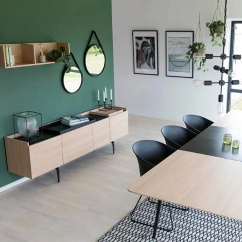 Meubles & Design Buffet En Bois Clair 200cm 4 Portes 6 Meubles & Design Buffet En Bois Clair 200cm 4 Portes – Image 6