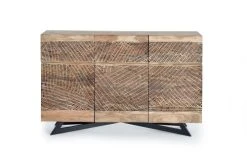 GINER Y COLOMER Buffet En Bois D'acacia Et Lattes En Métal De Couleur Naturelle