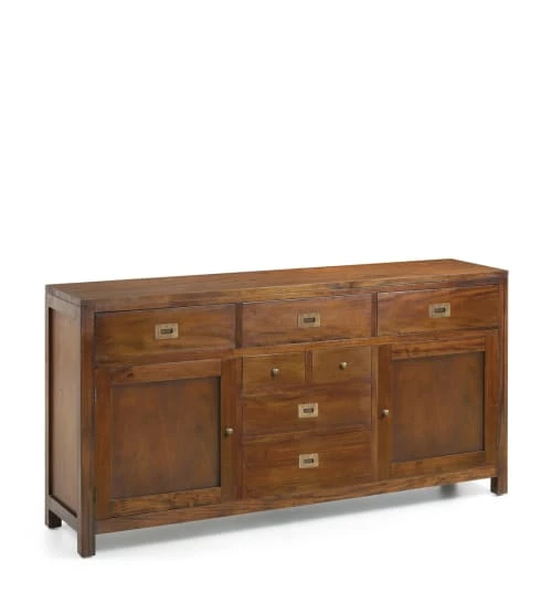MOYCOR Buffet En Bois D'acajou Marron 7 Tiroirs 170x85 1 MOYCOR Buffet En Bois D'acajou Marron 7 Tiroirs 170x85