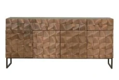 GINER Y COLOMER Buffet En Bois De Manguier Et Bronze Brun Foncé