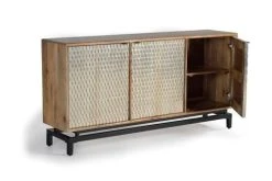 GINER Y COLOMER Buffet En Bois De Manguier Et Feuille De Cuivre Sculpté à La Main. -Boutique Maisons du Monde buffet en bois de manguier et feuille de cuivre sculpte a la main 4