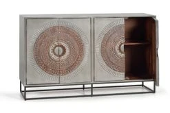 GINER Y COLOMER Buffet En Bois De Manguier Et Pieds En Métal Gris Et Marron -Boutique Maisons du Monde buffet en bois de manguier et pieds en metal gris et marron 2