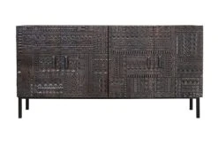 GINER Y COLOMER Buffet En Bois De Manguier Et Pieds En Métal Noyer Foncé