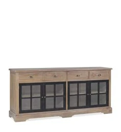 MOYCOR Buffet En Bois De Mindi Beige Et Noir L200