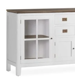 Alternative view of MOYCOR Buffet En Bois De Mindi Blanc Et Plateau Marron L180