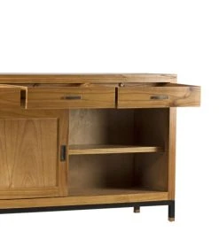 MOYCOR Buffet En Bois De Mindi Marron Et Pieds En Métal Noir L180 8 MOYCOR Buffet En Bois De Mindi Marron Et Pieds En Métal Noir L180 -Boutique Maisons du Monde buffet en bois de mindi marron et pieds en metal noir l180 2