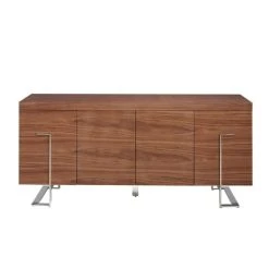 Angel Cerda Buffet En Bois De Noyer Et Acier Chromé -Boutique Maisons du Monde buffet en bois de noyer et acier chrome 2