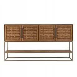 MACABANE Buffet En Bois De Teck Recyclé 4 Portes En Tissage De Bambou 10 MACABANE Buffet En Bois De Teck Recyclé 4 Portes En Tissage De Bambou -Boutique Maisons du Monde buffet en bois de teck recycle 4 portes en tissage de bambou 4