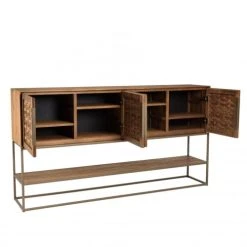 MACABANE Buffet En Bois De Teck Recyclé 4 Portes En Tissage De Bambou 11 MACABANE Buffet En Bois De Teck Recyclé 4 Portes En Tissage De Bambou -Boutique Maisons du Monde buffet en bois de teck recycle 4 portes en tissage de bambou 5