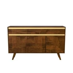 Rendez Vous Déco Buffet En Bois Détails Dorés 3 Portes 3 Tiroirs