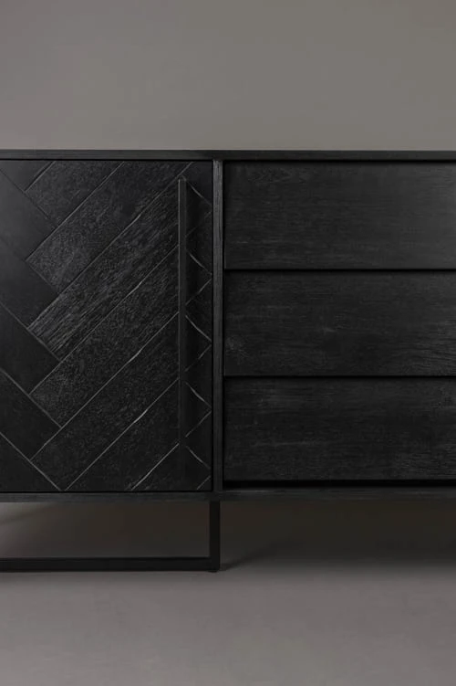 Dutchbone Buffet En Bois Et Acier Noir L 180 5 Dutchbone Buffet En Bois Et Acier Noir L 180 – Image 5