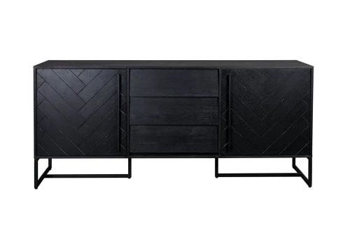 Dutchbone Buffet En Bois Et Acier Noir L 180 1 Dutchbone Buffet En Bois Et Acier Noir L 180