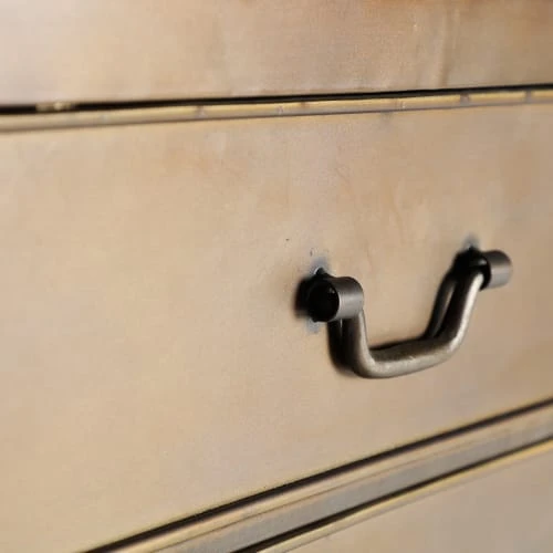 Lastdeco Buffet En Bois Et Verre Doré 160x40x80 4 Lastdeco Buffet En Bois Et Verre Doré 160x40x80 – Image 4