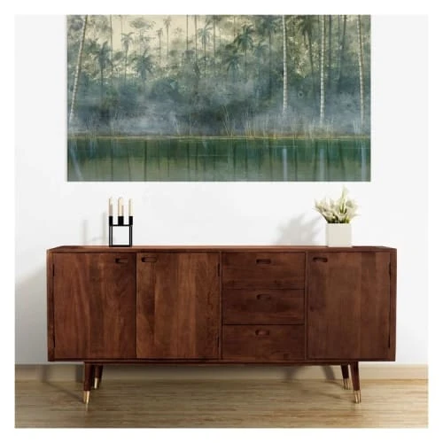 Rendez Vous Déco Buffet En Bois Massif 3 Portes 3 Tiroirs Et Détails Dorés 2 Rendez Vous Déco Buffet En Bois Massif 3 Portes 3 Tiroirs Et Détails Dorés – Image 2