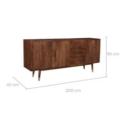 Rendez Vous Déco Buffet En Bois Massif 3 Portes 3 Tiroirs Et Détails Dorés 8 Rendez Vous Déco Buffet En Bois Massif 3 Portes 3 Tiroirs Et Détails Dorés -Boutique Maisons du Monde buffet en bois massif 3 portes 3 tiroirs et details dores 2