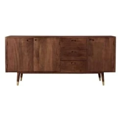 Rendez Vous Déco Buffet En Bois Massif 3 Portes 3 Tiroirs Et Détails Dorés