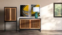 Alternative view of Lastdeco Buffet En Bois Noir Et Marron 121.5x36x76