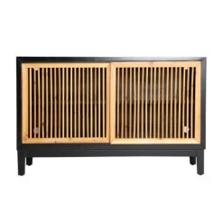 Lastdeco Buffet En Bois Noir Et Marron 121.5x36x76