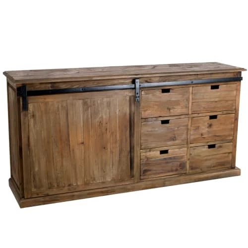 Rendez Vous Déco Buffet En Bois Recyclé, 6 Tiroirs Et 1 Porte Coulissante 6 Rendez Vous Déco Buffet En Bois Recyclé, 6 Tiroirs Et 1 Porte Coulissante – Image 6