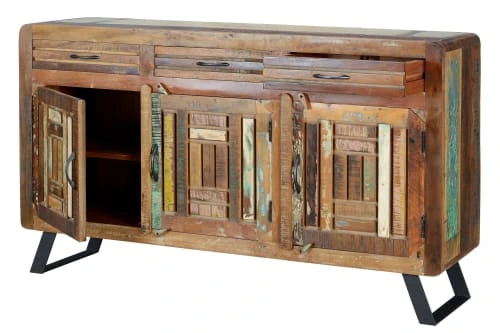 GINER Y COLOMER Buffet En Bois Recyclé Multicolore 2 GINER Y COLOMER Buffet En Bois Recyclé Multicolore – Image 2