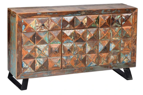 GINER Y COLOMER Buffet En Bois Recyclé Multicolore 3 GINER Y COLOMER Buffet En Bois Recyclé Multicolore – Image 3