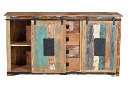 GINER Y COLOMER Buffet En Bois Recyclé Multicolore 4 GINER Y COLOMER Buffet En Bois Recyclé Multicolore – Image 4