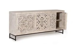 GINER Y COLOMER Buffet En Manguier Et Pieds En Métal Blanc Vieilli 8 GINER Y COLOMER Buffet En Manguier Et Pieds En Métal Blanc Vieilli -Boutique Maisons du Monde buffet en manguier et pieds en metal blanc vieilli 3