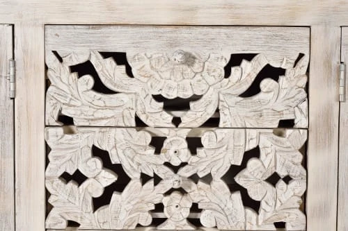 GINER Y COLOMER Buffet En Manguier Et Pieds En Métal Blanc Vieilli 5 GINER Y COLOMER Buffet En Manguier Et Pieds En Métal Blanc Vieilli – Image 5