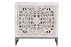 Boutique Maisons du Monde 38 GINER Y COLOMER Buffet En Manguier Et Piètement En Métal Blanc Et Gris Vieilli