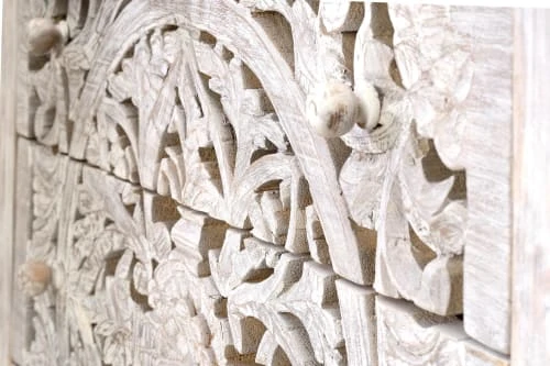 GINER Y COLOMER Buffet En Manguier Et Piètement En Métal Blanc Et Gris Vieilli 4 GINER Y COLOMER Buffet En Manguier Et Piètement En Métal Blanc Et Gris Vieilli – Image 4