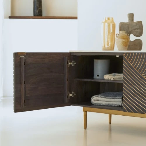 Tikamoon Buffet En Manguier Massif Et Terrazzo 180 Cm 3 Tikamoon Buffet En Manguier Massif Et Terrazzo 180 Cm – Image 3