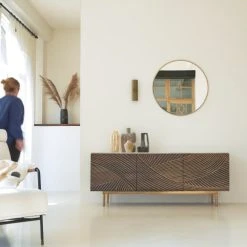 Tikamoon Buffet En Manguier Massif Et Terrazzo 180 Cm